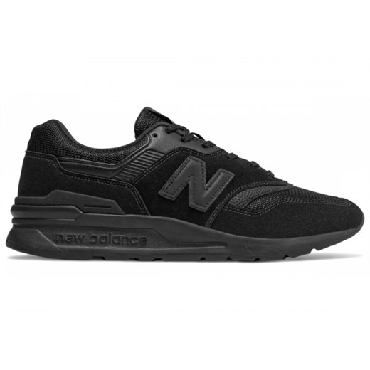 Buty sportowe męskie New Balance czarne letnie sznurowane skórzane 