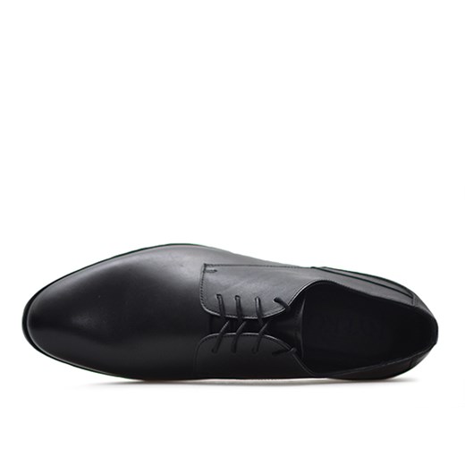 Buty eleganckie męskie Ryłko wiązane czarne skórzane 