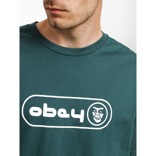 Zielony t-shirt męski OBEY z krótkimi rękawami 