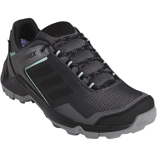 Czarne buty trekkingowe damskie Adidas sportowe wiązane gore-tex 