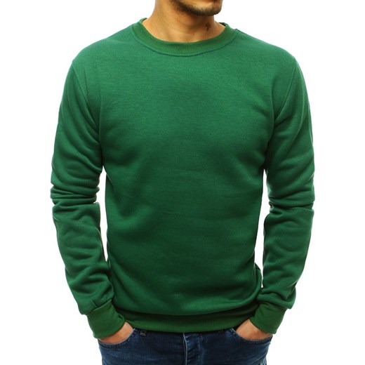 Bluza męska gładka zielona (bx3904) Dstreet  XL okazja  