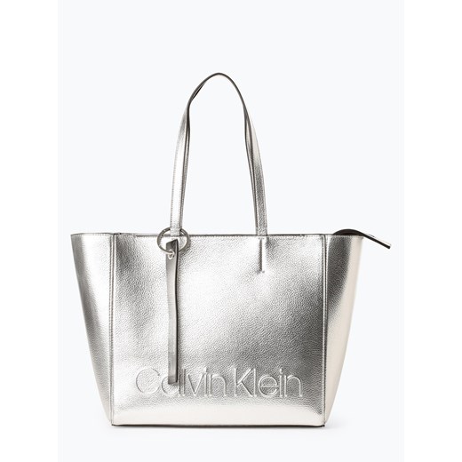 Shopper bag Calvin Klein wakacyjna bez dodatków na ramię 