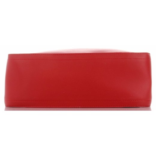 Shopper bag czerwona Diana&Co bez dodatków na ramię duża z tkaniny 