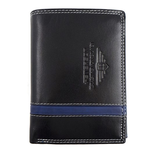 Czarny męski portfel skórzany Peterson 348 BL 4-1-1 N
