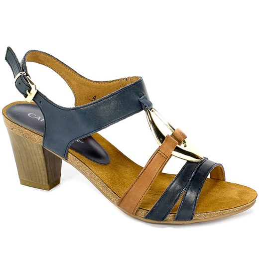 Caprice sandały damskie wielokolorowe na średnim obcasie eleganckie 
