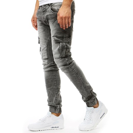 Spodnie męskie joggery jeansowe jasnoszare (ux1838)  Dstreet 31 