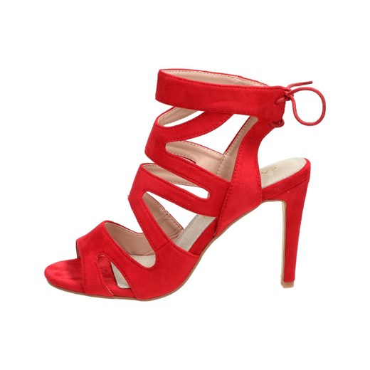 Czerwone sandały damskie, szpilki SABATINA 115