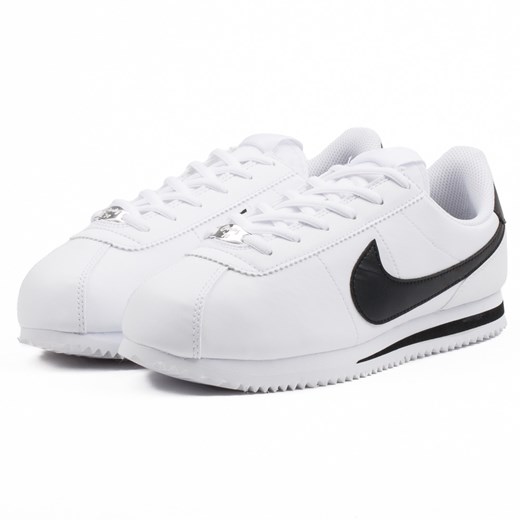 Buty sportowe damskie białe Nike sneakersy cortez gładkie sznurowane 