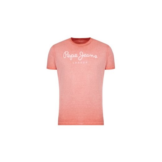 T-shirt męski różowy Pepe Jeans z krótkimi rękawami 