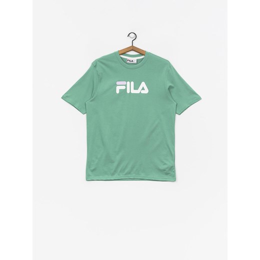 T-shirt męski Fila z krótkimi rękawami zielony na wiosnę z napisem 