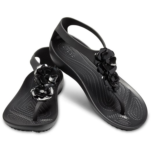 Sandały damskie Crocs casualowe na płaskiej podeszwie z gumy 