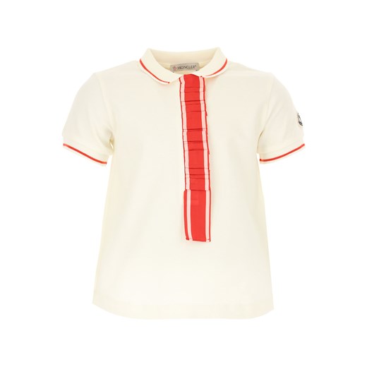 Moncler Dziecięce Koszulki Polo dla Dziewczynek Na Wyprzedaży w Dziale Outlet, biały, Bawełna, 2019, 5Y 6Y