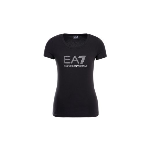 Czarna bluzka damska Ea7 Emporio Armani z okrągłym dekoltem 