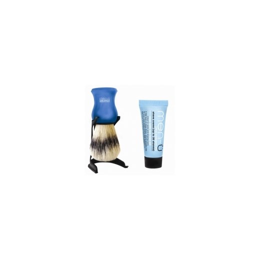 men-u Męski zestaw: pędzel do golenia (4 kolory) + stojak + mini krem do golenia menspace-pl niebieski minimalistyczne