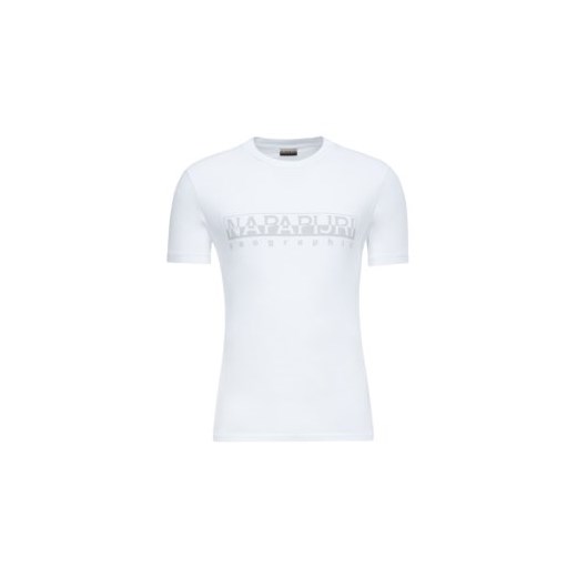 T-shirt męski biały Napapijri z napisami 