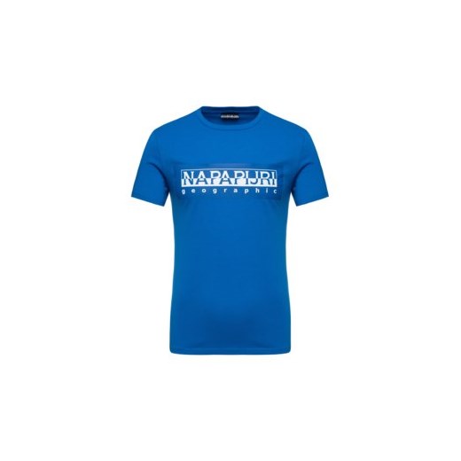 T-shirt męski niebieski Napapijri z krótkim rękawem 