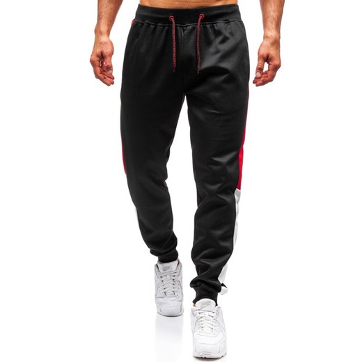 Spodnie dresowe joggery męskie czarne Denley 35005  Denley XL okazja  