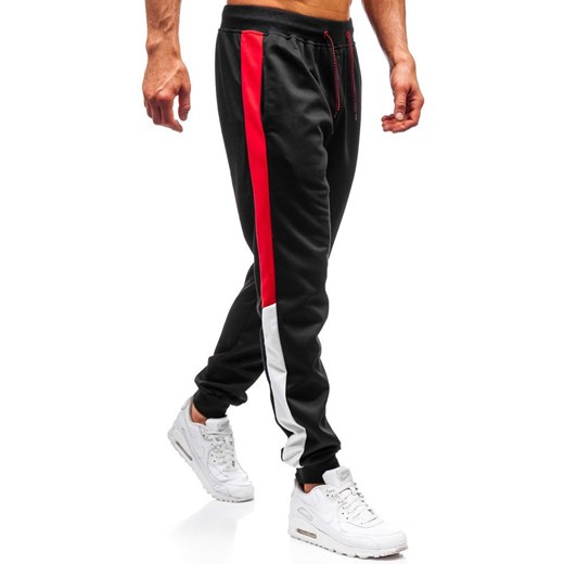 Spodnie dresowe joggery męskie czarne Denley 35005 Denley  XL wyprzedaż  