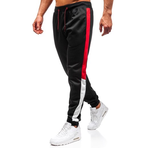 Spodnie dresowe joggery męskie czarne Denley 35005 Denley  2XL okazja  