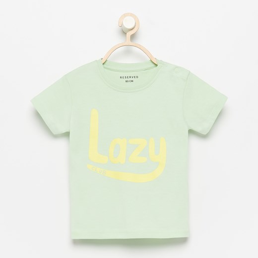 Reserved odzież dla niemowląt zielona z napisami wiosenna 