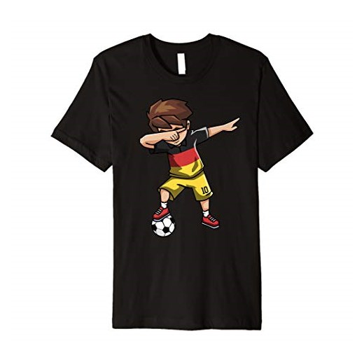 T-shirt chłopięce czarny Dabbing Soccer Boy National Flagge Shirt z krótkim rękawem 