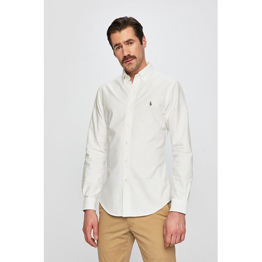 Koszula męska Polo Ralph Lauren z długim rękawem biała z kołnierzykiem button down 