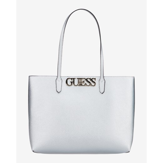 Shopper bag Guess biała na ramię duża bez dodatków matowa