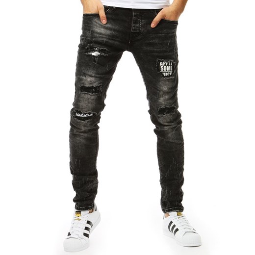 Spodnie jeansowe męskie grafitowe (ux1837)  Dstreet 32 