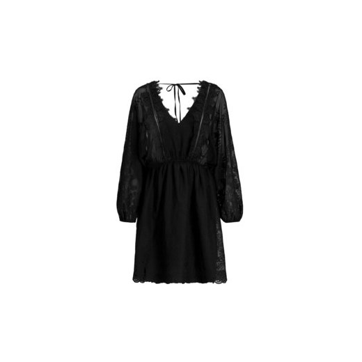 Sukienka Guess czarna midi trapezowa z długim rękawem 