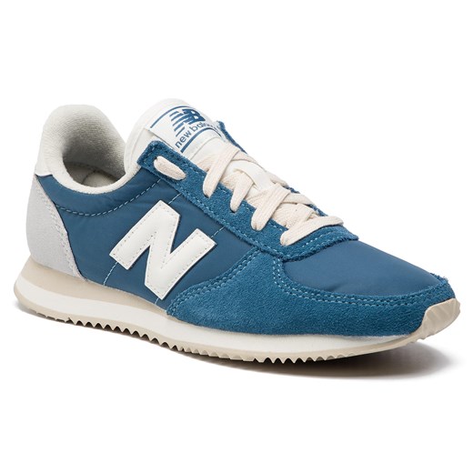 Buty sportowe damskie New Balance casualowe wiązane niebieskie w eleganckim stylu bez wzorów 