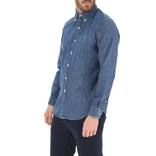 Ralph Lauren Koszula dla Mężczyzn, ciemny niebieski denim, Bawełna, 2019, L M S XL  Ralph Lauren L RAFFAELLO NETWORK