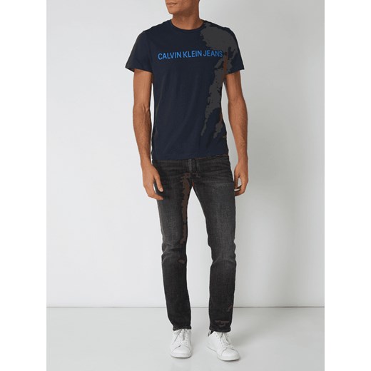 T-shirt męski Calvin Klein w nadruki z krótkimi rękawami z bawełny 
