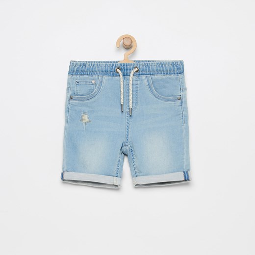 Spodenki chłopięce niebieskie Reserved z jeansu bez wzorów 