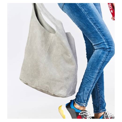 Shopper bag Lu Boo na ramię bez dodatków średnia 