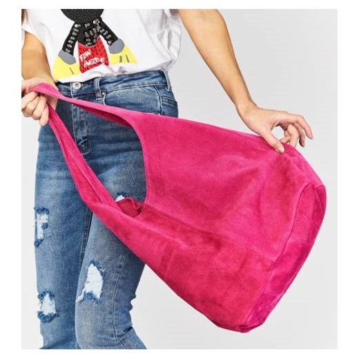 Shopper bag różowa Lu Boo bez dodatków duża 