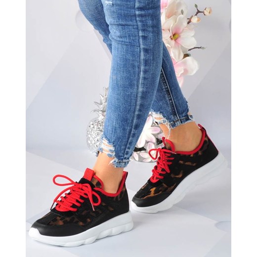 Buty sportowe damskie Pantofelek24 na płaskiej podeszwie bez wzorów wiązane 