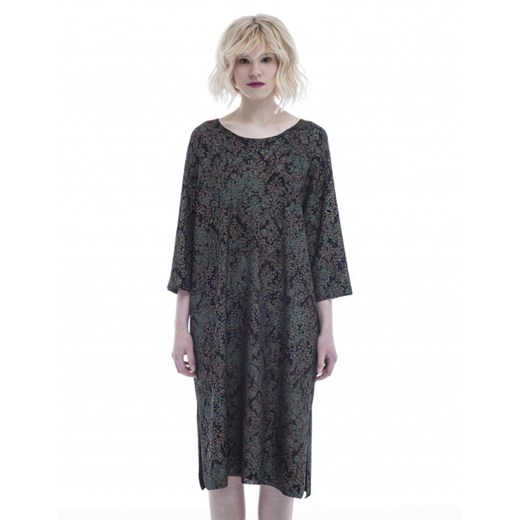 Sukienka Kiss The Frog czarna z długim rękawem w kwiaty 