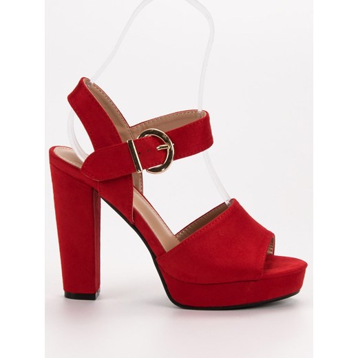 Sandały damskie CzasNaButy czerwone eleganckie gładkie 