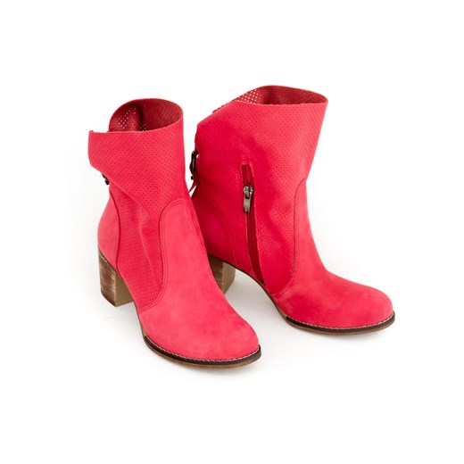 Czerwone botki Zapato bez wzorów jesienne eleganckie 