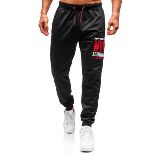Spodnie męskie dresowe joggery czarne Denley MK02  Denley M okazja  
