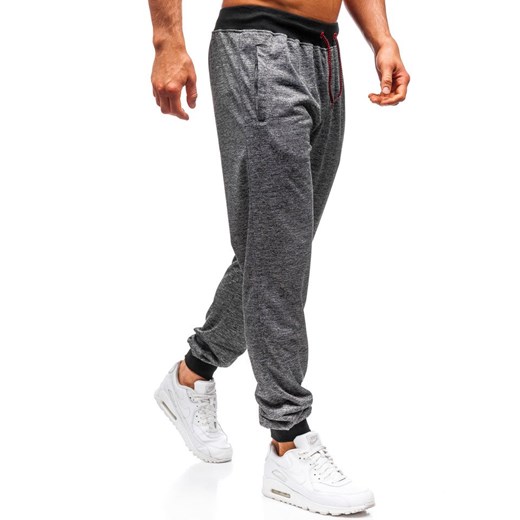 Spodnie dresowe joggery męskie grafitowe Denley YY002 Denley  2XL  wyprzedaż 