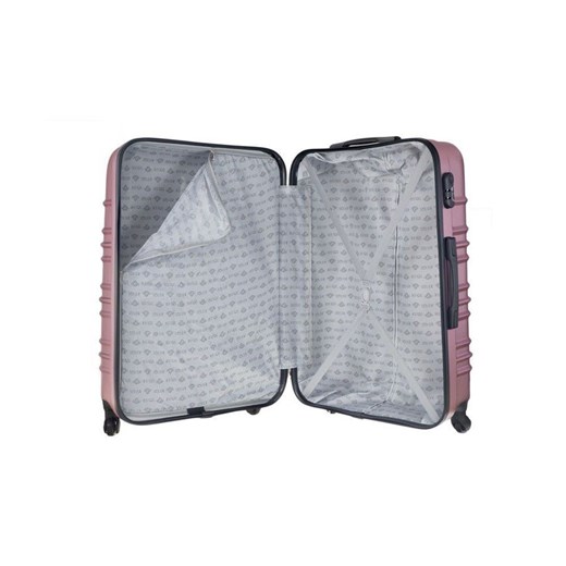 Mała walizka kabinowa ABS 55x37x24cm STL838 metaliczna różowa Solier Luggage  uniwersalny Skorzana.com