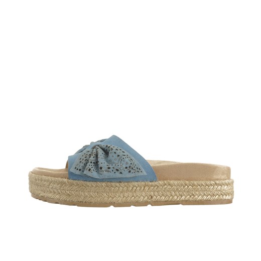 Espadryle damskie Igi&Co niebieskie bez zapięcia na lato z tkaniny 
