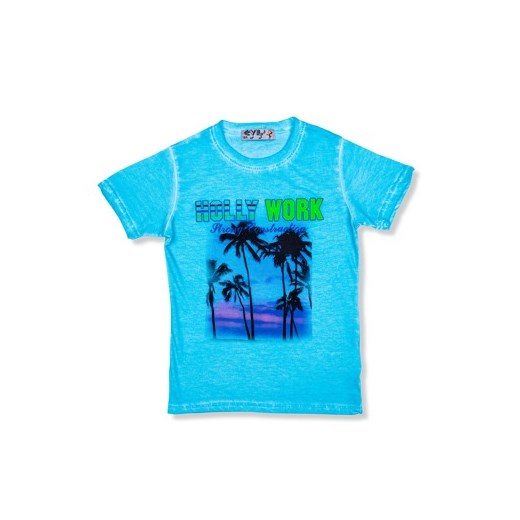 Koszulka dziecięca z nadrukiem KS031 - błękitna