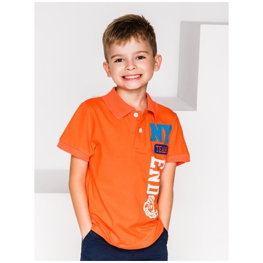 Koszulka dziecięca polo z nadrukiem KS027 - pomarańczowa