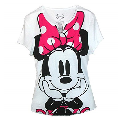 Disney Womens Minnie Mouse Tee Shirt Top, Small, White