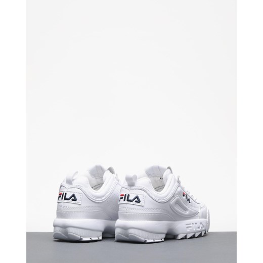 Sneakersy damskie Fila białe ze skóry bez wzorów sznurowane 