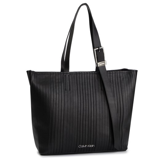 Shopper bag Calvin Klein matowa bez dodatków czarna elegancka 