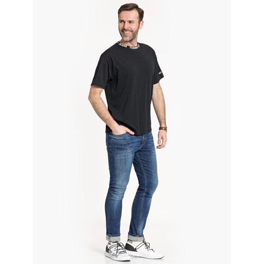 T-shirt męski Tommy Jeans czarny z krótkimi rękawami 
