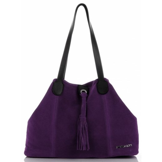 Shopper bag Vittoria Gotti na ramię z frędzlami elegancka 